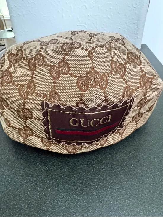 Gucci Beige and Brown GG Canvas Driving Cap - Picture 2 of 6